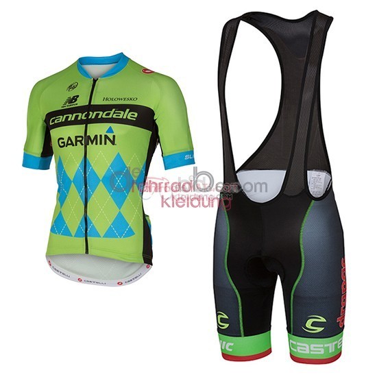 2017 Maillot Cannondale Mangas Cortas Verde Y Azul