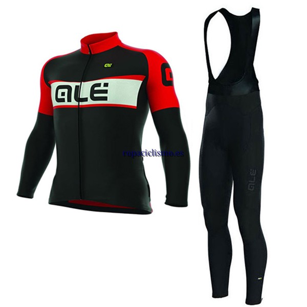 2017 Maillot ALE Excel Weddell Tirantes Mangas Largas rojo