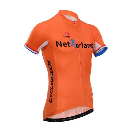 2014 Maillot Fox CyclingBox Tirantes Mangas Cortas Naranja