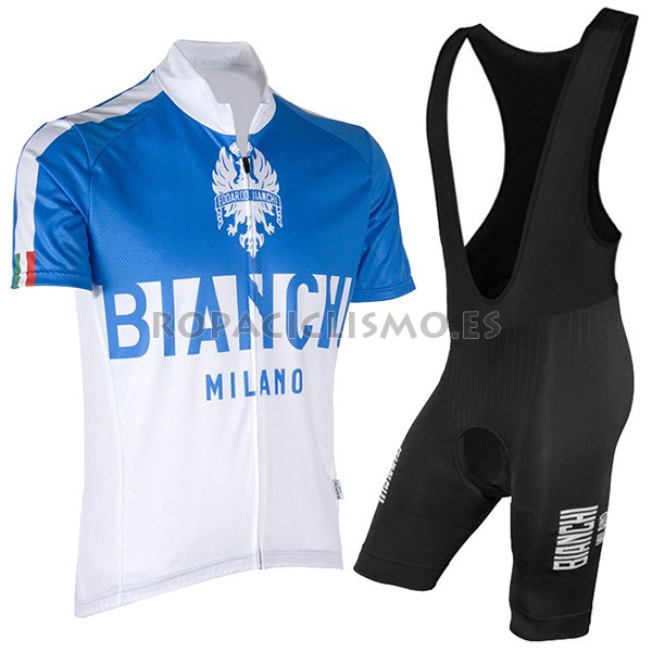 2017 Maillot Bianchi Milano tirantes mangas cortas azul