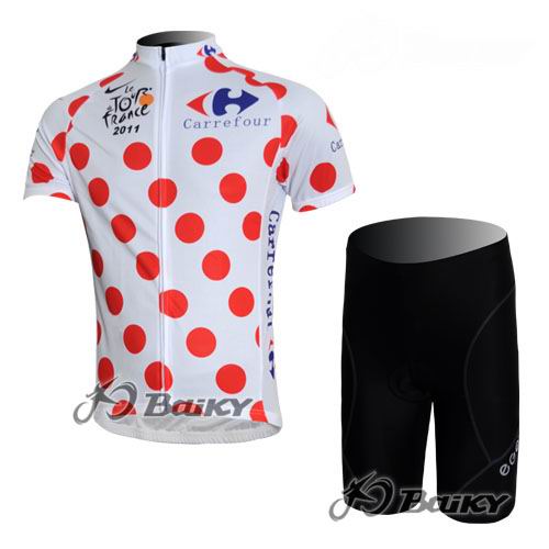 Maillot Tour de France 2011 mangas cortas puntos blanco rojo