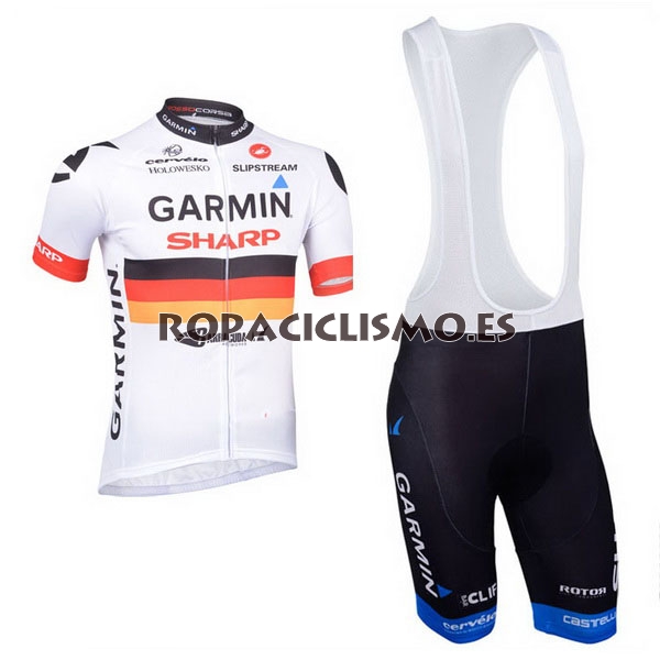 2013 Maillot Garmin blanco tirantes