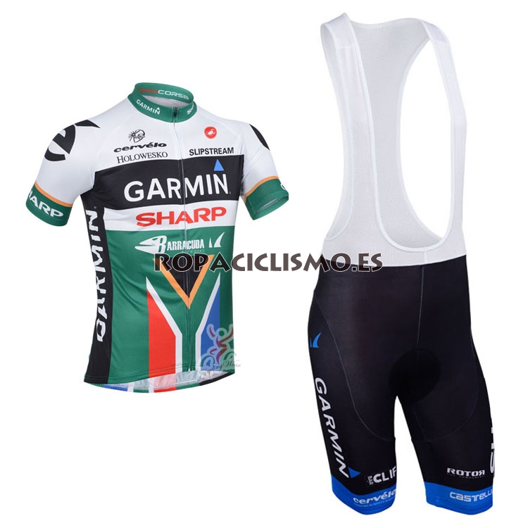 2013 Maillot Garmin verde tirantes