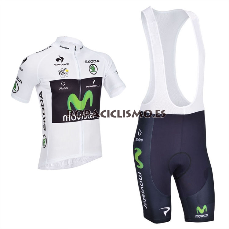 2013 Maillot movistar blanco tirantes