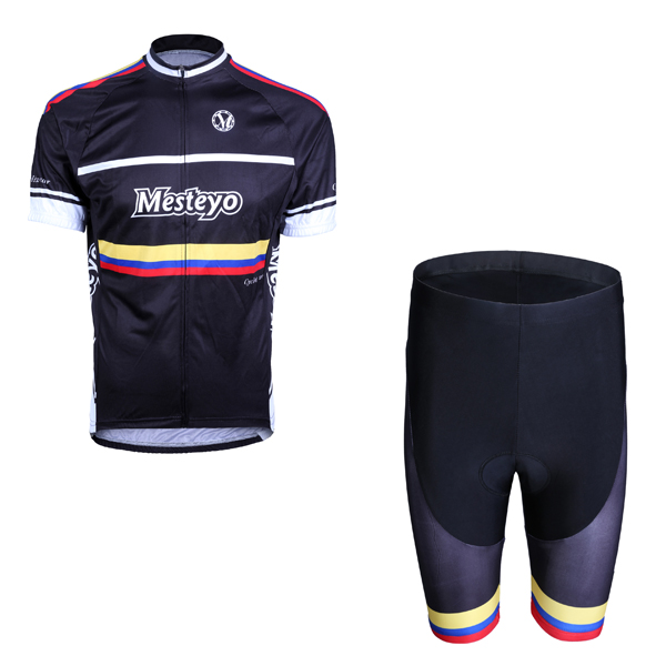 2014 Maillot Mesteyo Negro mangas cortas