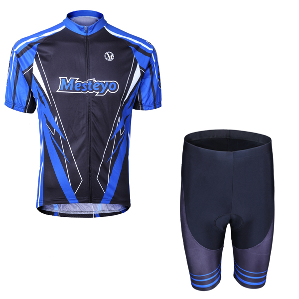 2014 Maillot Negro Azul Mesteyo Mangas Cortas