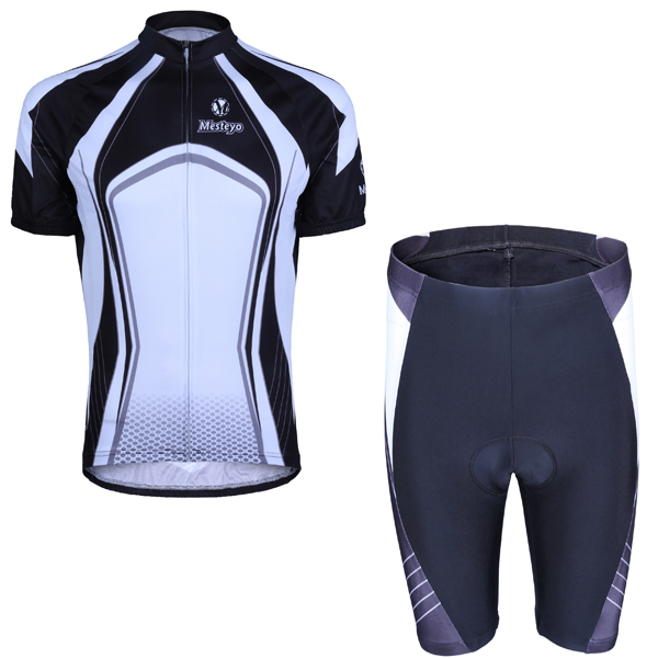 2014 Maillot Mesteyo Negro Blanco Mangas Cortas