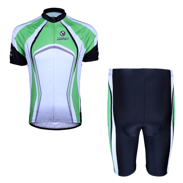 2014 Maillot Mesteyo Verde Blanco Mangas cortas