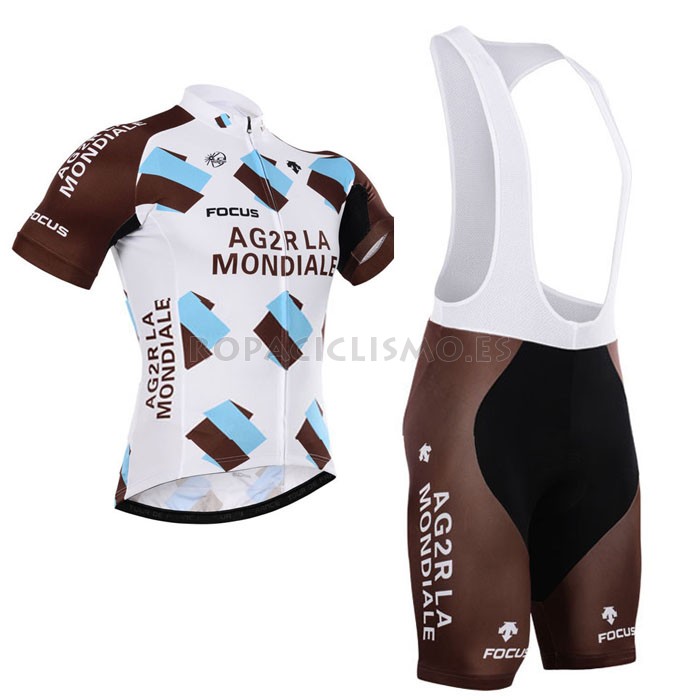 2015 Maillot Ag2rla tirantes mangas cortas