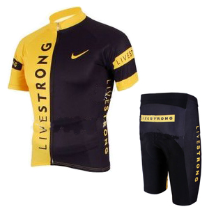 Maillot livestrong negro amarillo mangas cortas