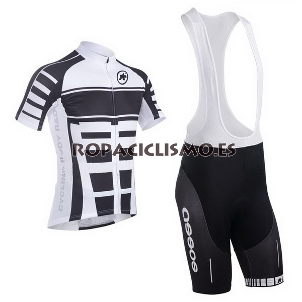 2013 Maillot assos mangas cortas tirantes blanco Negro