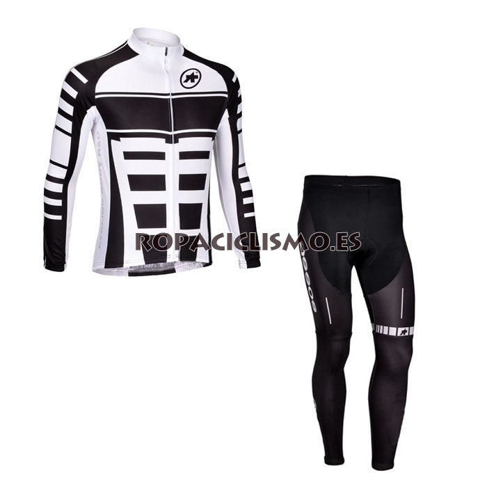 2013 Maillot assos mangas largas blanco Negro