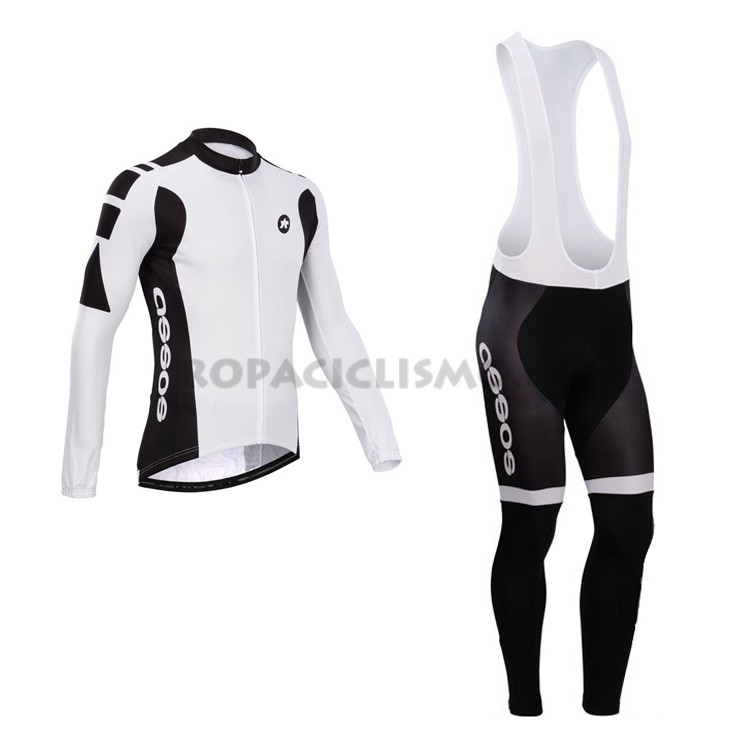 2013 Maillot Assos mangas largas tirantes Blanco