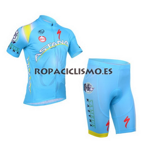 2013 Maillot Astana Azul mangas cortas