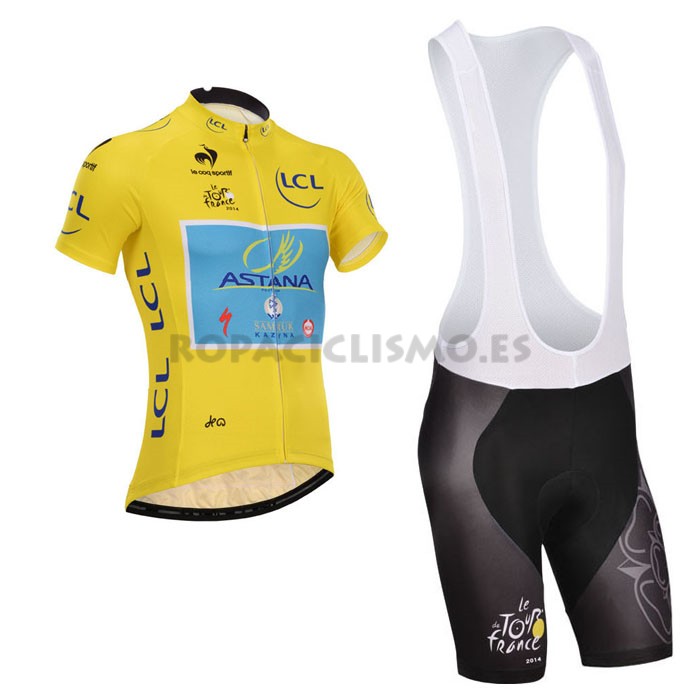 2014 Maillot Astana tirantes mangas cortas