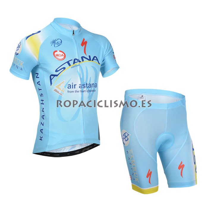 2014 Maillot Astana Azul mangas corta