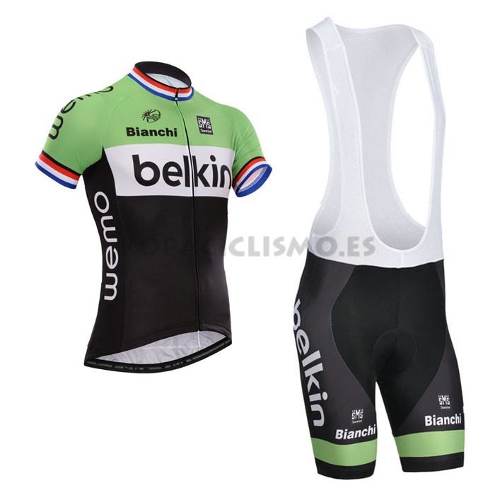 2014 Maillot Belkin mangas cortas tirantes verde