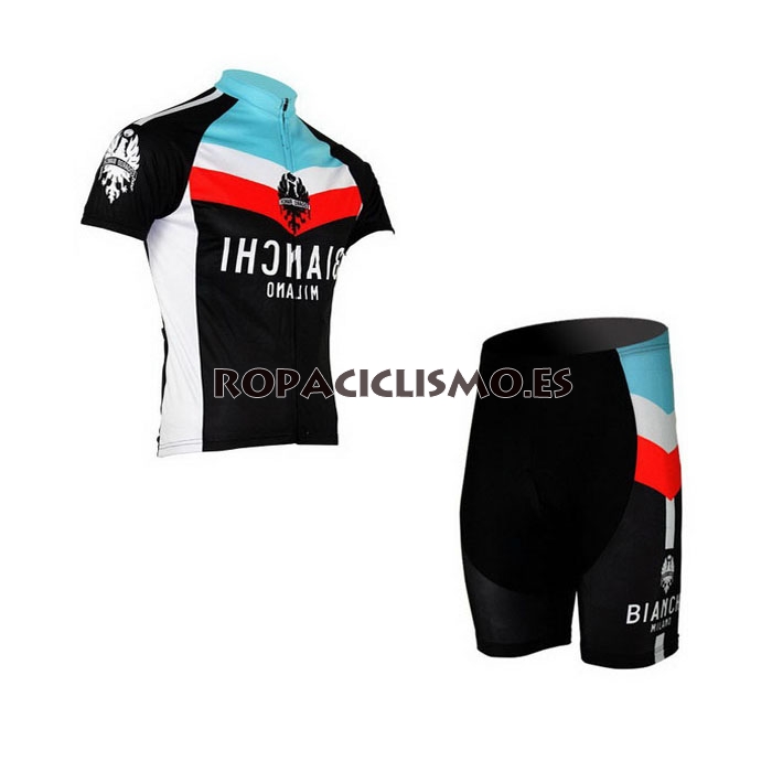 2013 Maillot Bianchi Mangas cortas Negro