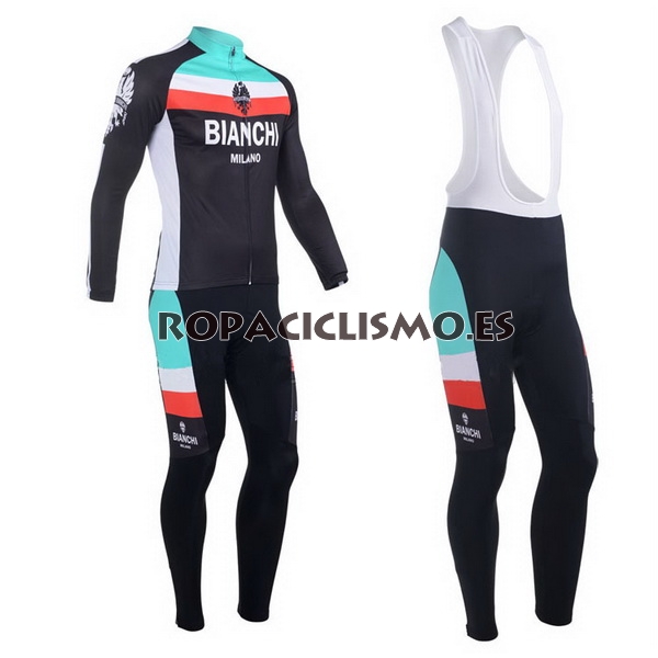 2013 Maillot Bianchi Mangas Largas Tirantes Negro