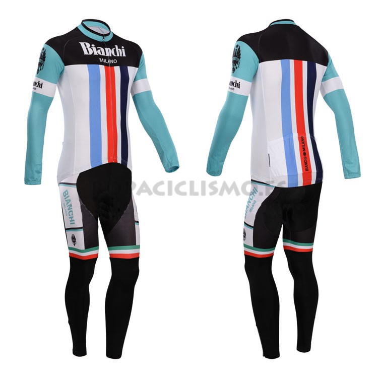 2014 Maillot Bianchi mangas largas Negro rojo