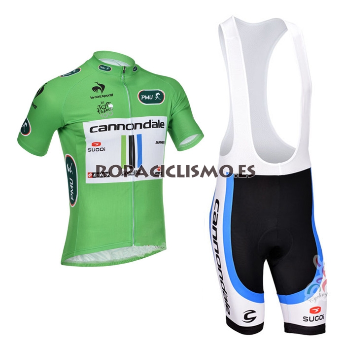 2013 Maillot Cannondale verde tirantes