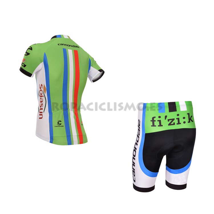 2014 Maillot Cannondale mangas cortas verde azul