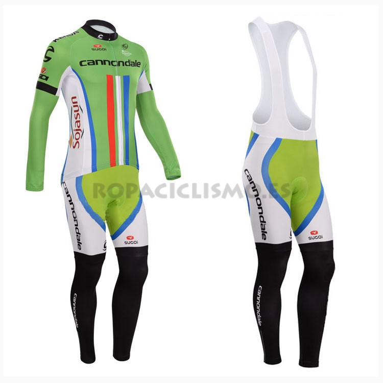 2014 Maillot Cannondale tirantes mangas largas verde