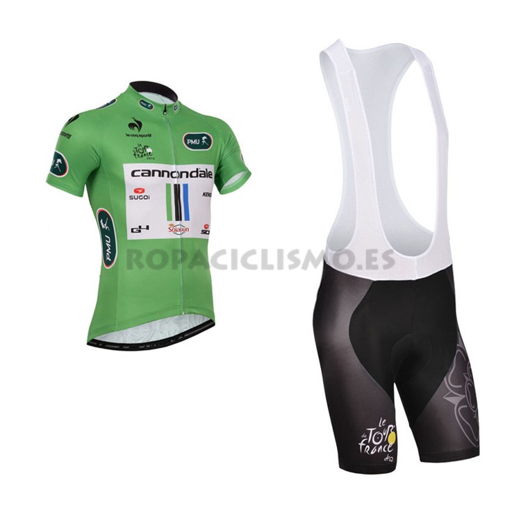 2014 Maillot Cannondale tirantes mangas cortas verde