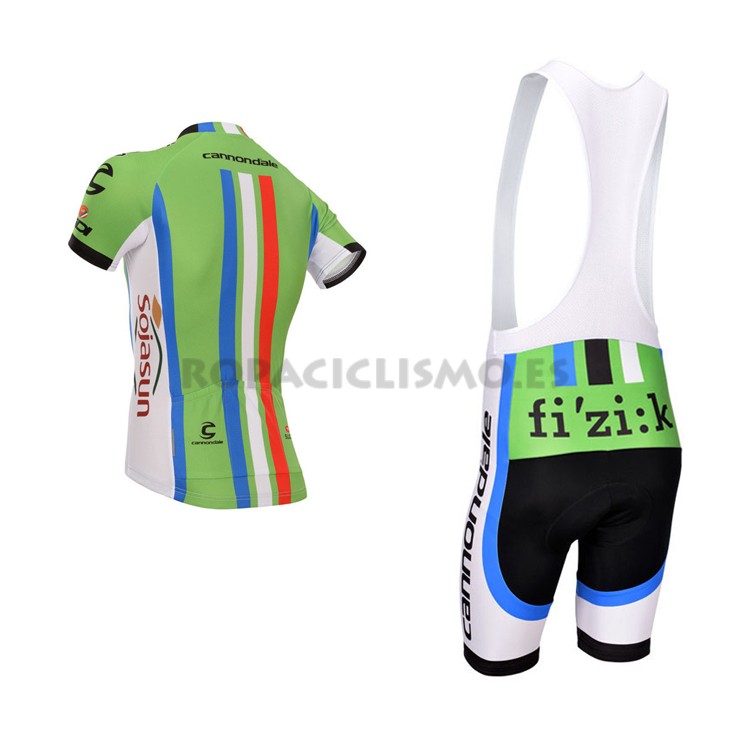 2014 Maillot Cannondale tirantes mangas cortas verde azul