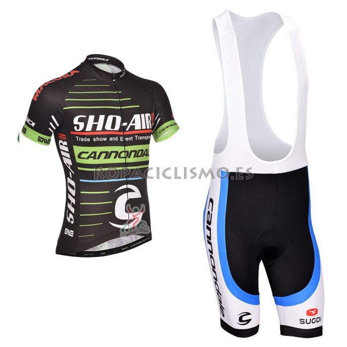 2014 Maillot Cannondale Negro tirantes mangas cortas