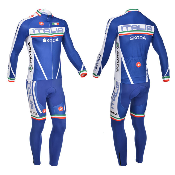 2013 Maillot Castelli Azul Mangas Largas