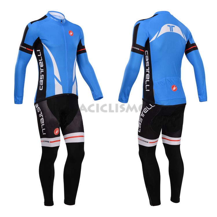 2014 Maillot Castelli Mangas Largas azul