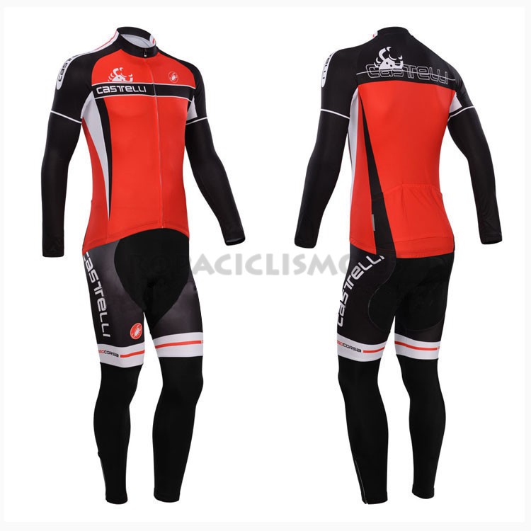 2014 Maillot Castelli Mangas Largas rojo