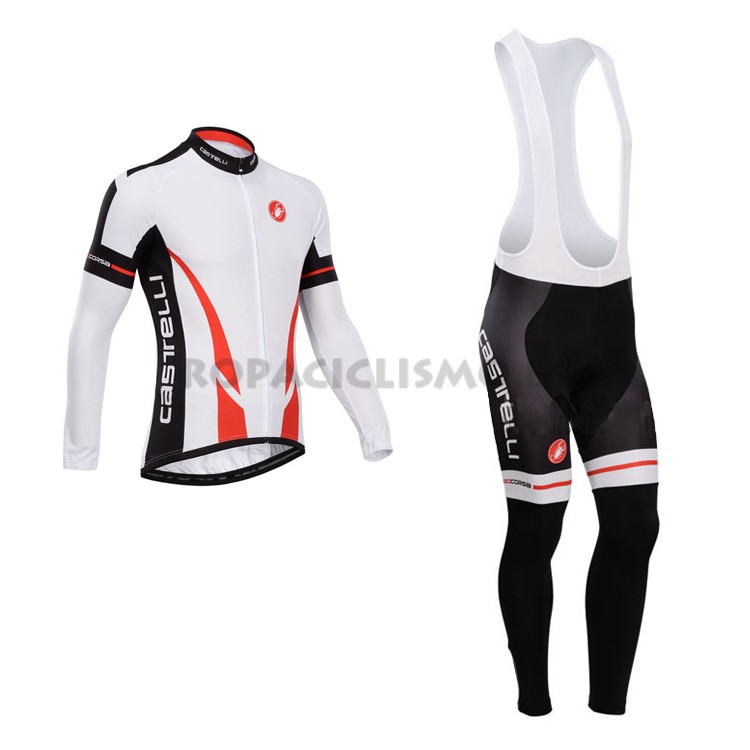 2014 Maillot Castelli Mangas Largas Tirantes negro