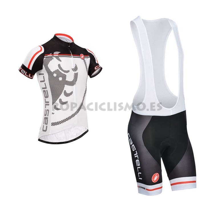 2014 Maillot Castelli Mangas Cortas Tirantes Blanco