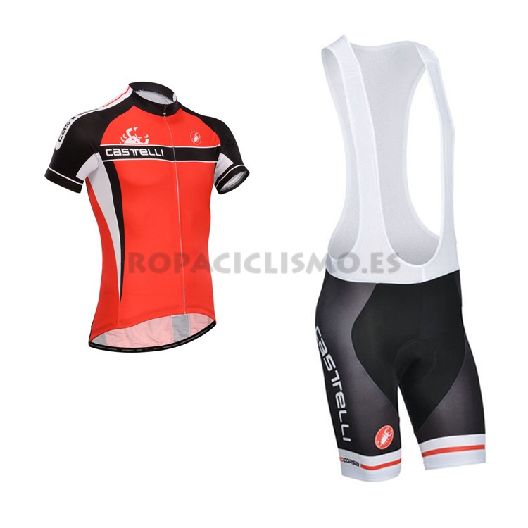 2014 Maillot Castelli Mangas Cortas Tirantes rojo