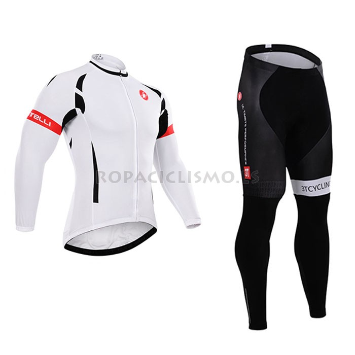 2015 Maillot Castelli Mangas Largas Blanco rojo