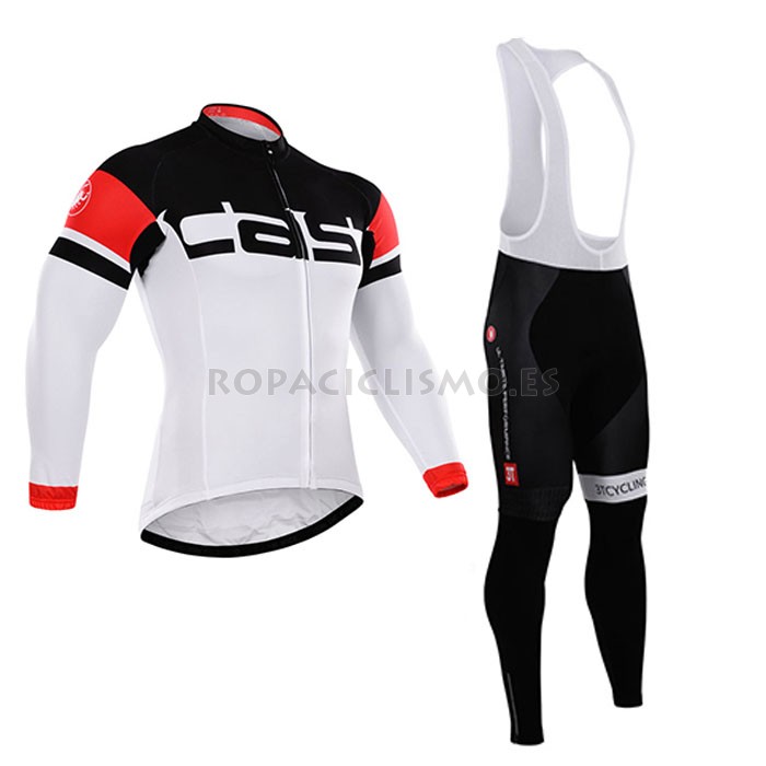 2015 Maillot Castelli Mangas Largas Tirantes Blanco