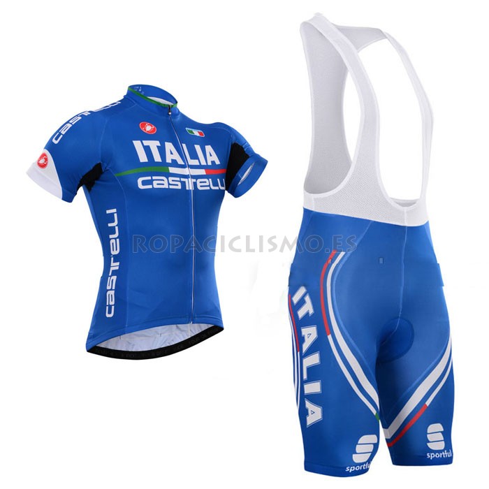 2015 Maillot Castelli Mangas Cortas Tirantes Azul