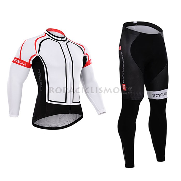 2015 Maillot Castelli Mangas Largas Blanco