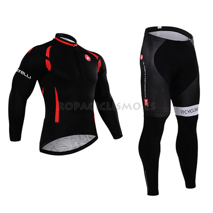 2015 1Maillot Castelli Mangas Largas Negro Rouge