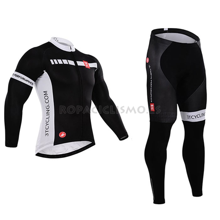 2015 Maillot Castelli Mangas Largas Negro Blanco