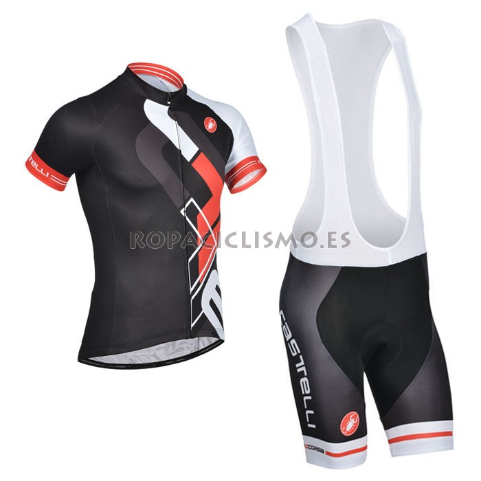 2014 Maillot Castelli Mangas Cortas Tirantes Negro