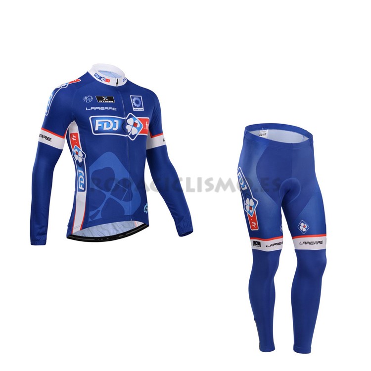 2014 Maillot FDJ mangas largas azul