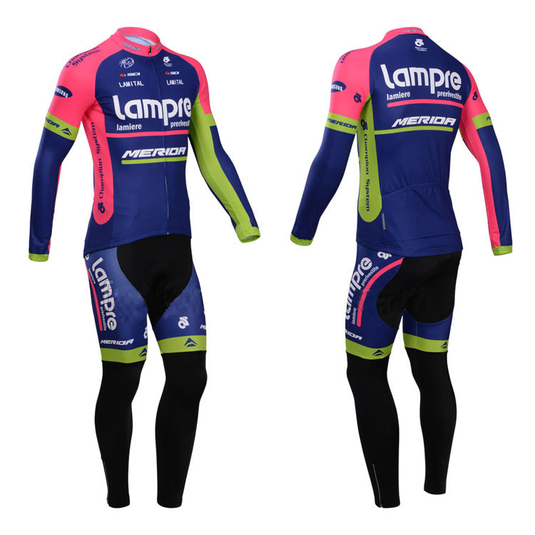 2014 Maillot Lampre mangas largas Azul