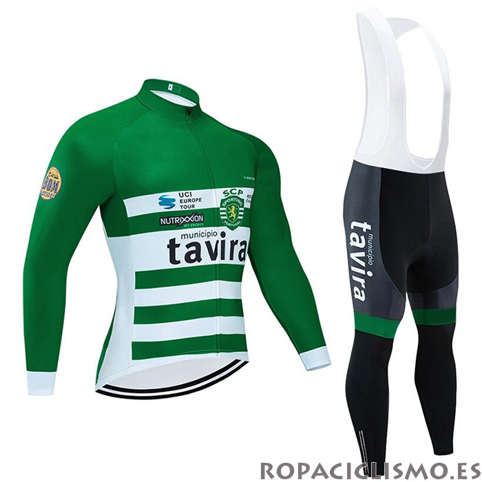 2020 Maillot Tavira Tirantes Mangas Largas Blanco Verde