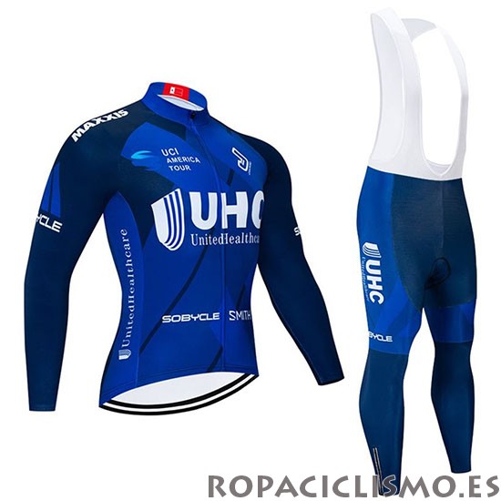 2020 Maillot UHC Tirantes Mangas Largas Apagado Azul