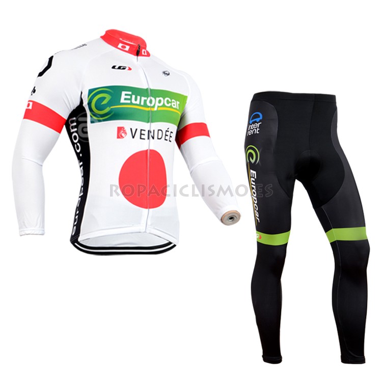 2014 Maillot Europcar mangas largas Blanco