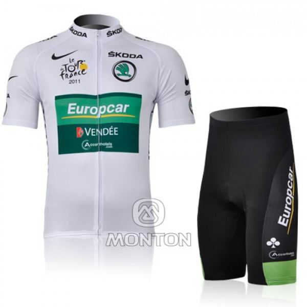 Europcar Maillot blanco mangas cortas