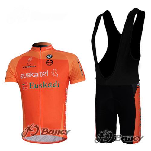 Euskaltel Euskadi Maillot mangas cortas naranja tirantes